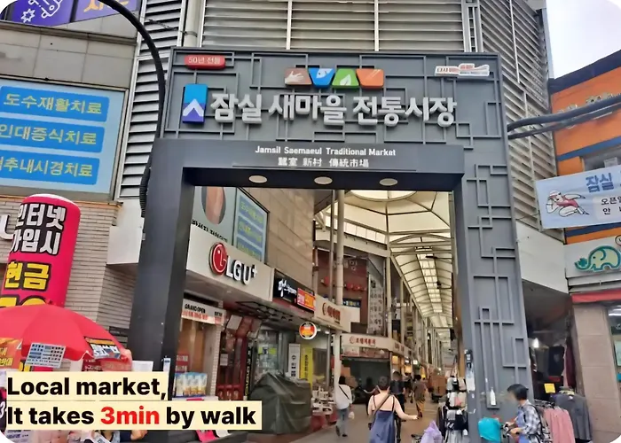 Jamsil 잠실새내9분,롯데월드,석촌호수,코엑스,kspo,3r4b,최대8인 Apartment Seoul